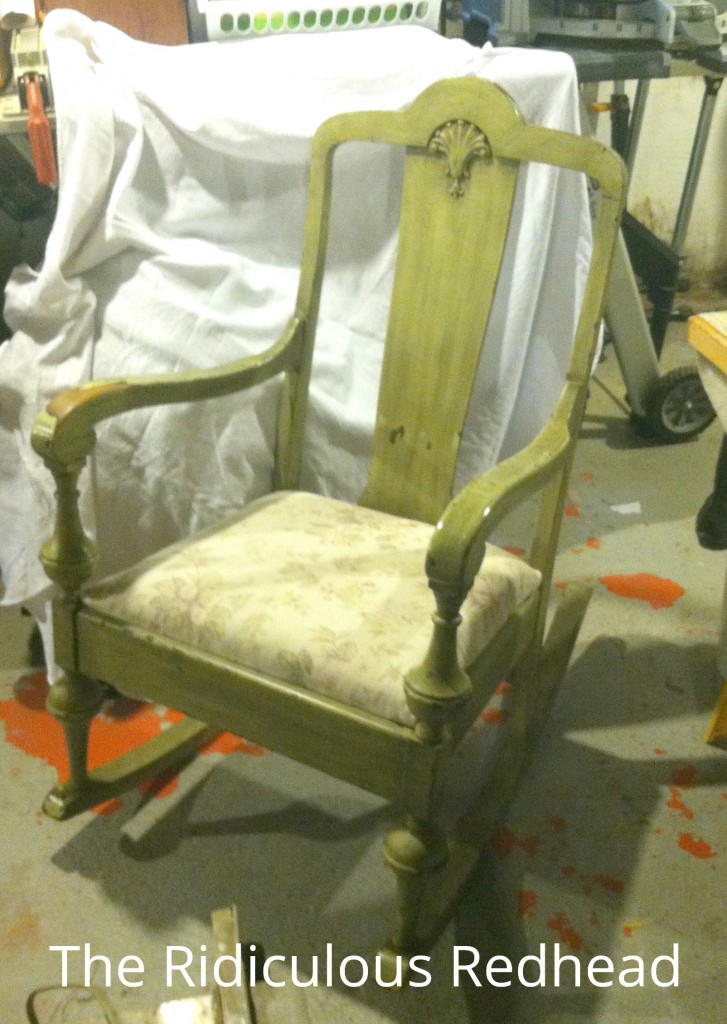 Ridiculous Redhead Vintage Rocking Chair Before